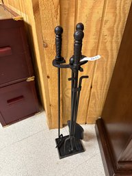 Cast Iron Fireplace Tools With Stand