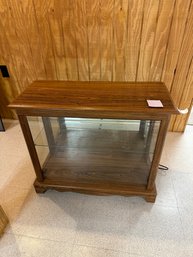 Wood Glass Cabinet Display With Light