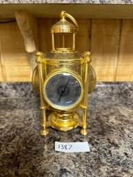 Clock Barometer Lantern Gold Tone