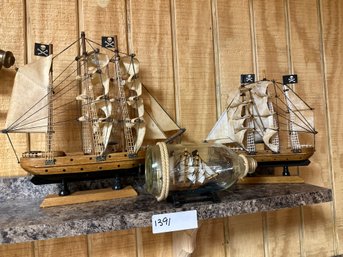 Pirate Ships And Ship In A Bottle Boats