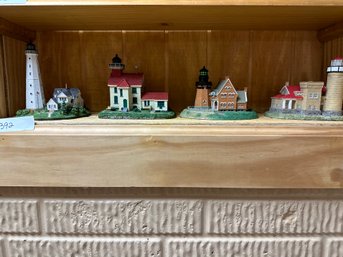 The Danbury Mint Lighthouse Lot Of Four Decorations