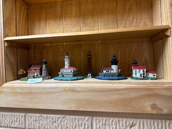 The Danbury Mint Lighthouse Lot Of Five Decorations