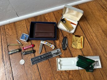 Knife Lot With Wallet Buck Knife Plaque And More!