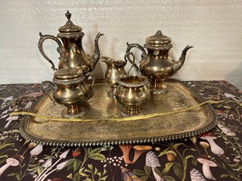 Silverplated Tea Set Large With Tray