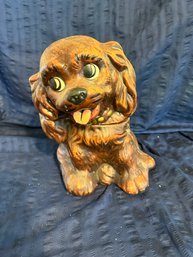 Cookie Jar Brown Dog Treat Container Ceramic