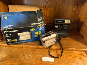 Polaroid Camera And Panasonic Video Camera