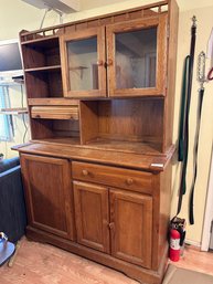 Second Chance Breakfast Hutch Wood With Glass Doors