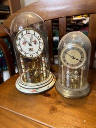 Dome Brass Mantel Clock Lot Of Two