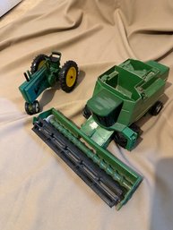 John Deere Diecast Tractor Lot Of Two