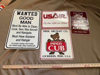 Metal Sign Lot Piper Cub Aircraft Signage