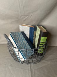 Readers Digest Book Lot With Metal Basket