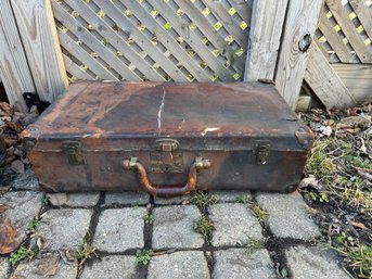 Antique Leather Travel Suitcase