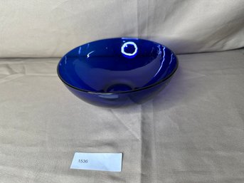 Blue Glass Serving Bowl