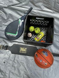 Sport Lot Tennis Racket Balls Basketball Belt