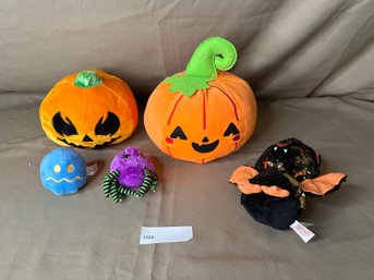 Halloween Plush Lot Ty Toy Stuffed Pumpkins