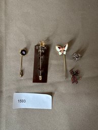 Vintage Stick Pins Butterfly And Locket