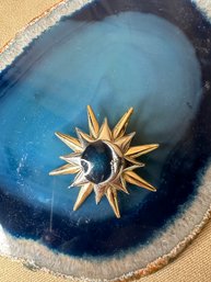 Brooch Sun And Moon Multi Tone Pin