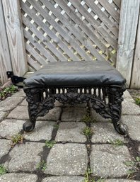 Footstool Cast Iron Black Vintage