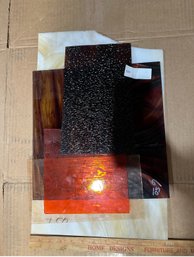 Stained Glass Pieces Brown Orange Tan Craft