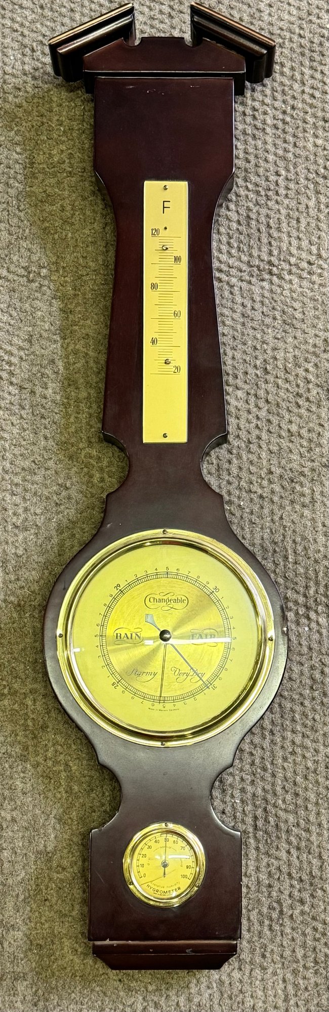 Vintage Changeable Thermometer Barometer Hygrometer Made In Western