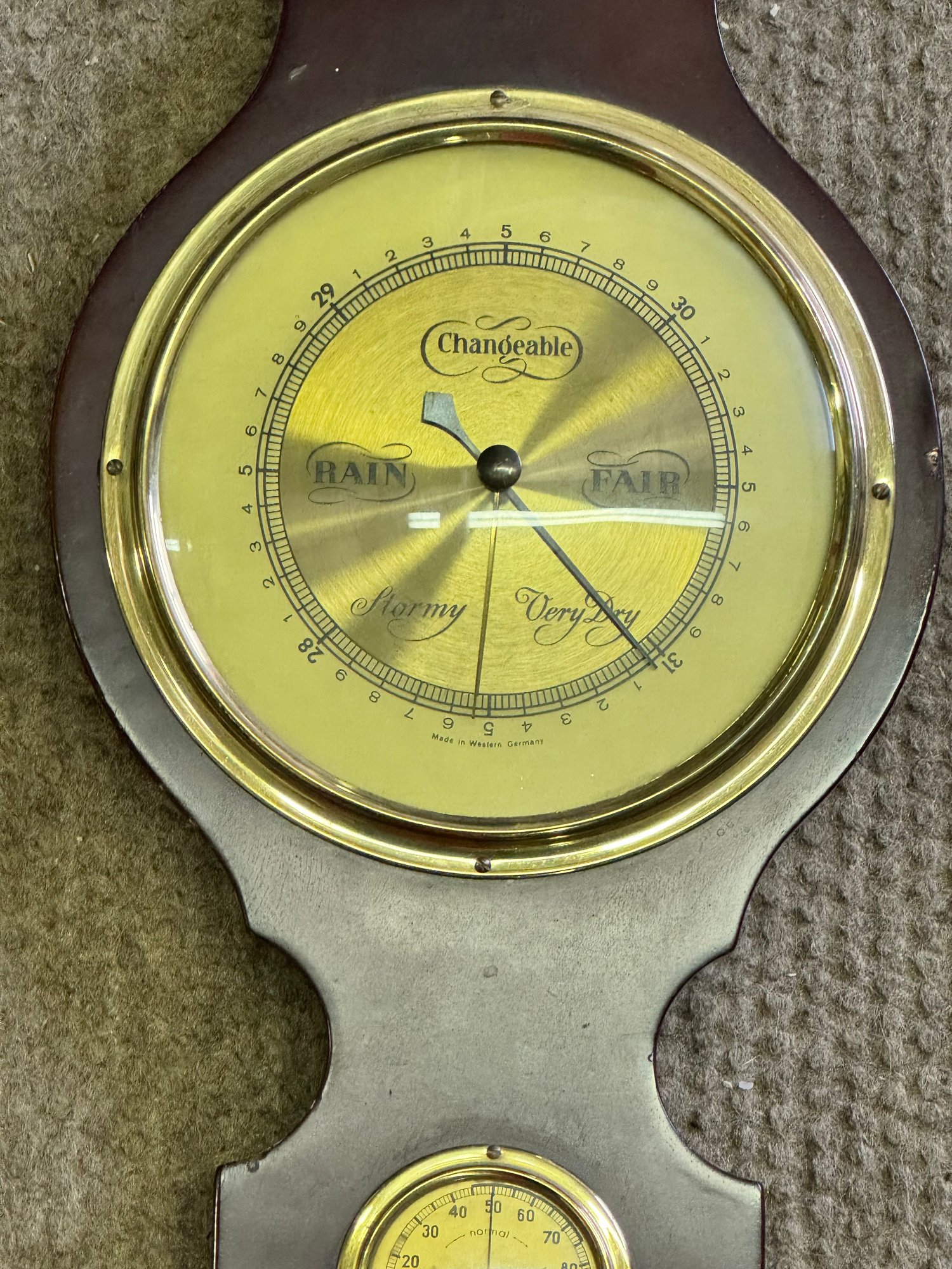 Vintage Changeable Thermometer Barometer Hygrometer Made In Western