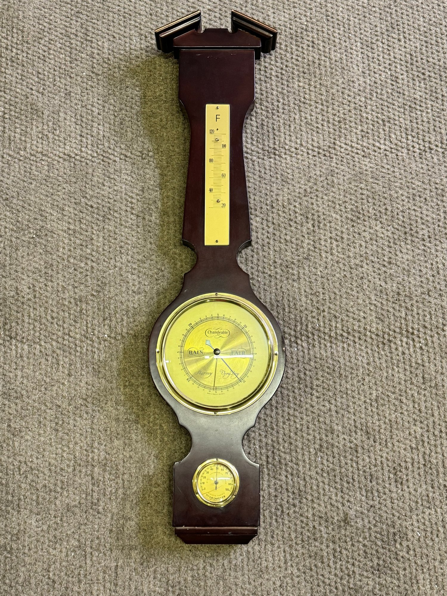 Vintage Changeable Thermometer Barometer Hygrometer Made In Western