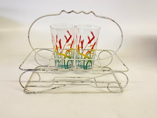 Chippy Little Vintage Caddy For Your Favorite Vintage Glasses Includes 2 Fun Ones