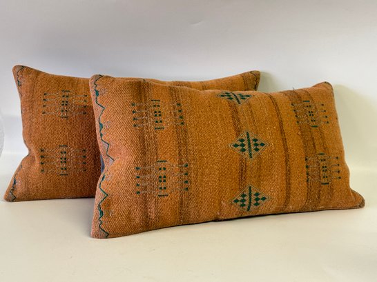 Two Kilim Accent Pillow Approx. 14 X 27