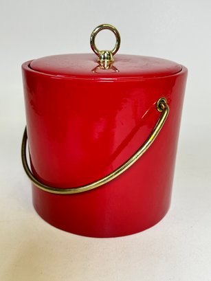 Vintage Red Vinyl Ice Bucket