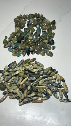 Beads: Semi-precious Gemstone Beads: Mixed Blue/Green Turquoise, Yellow Jade