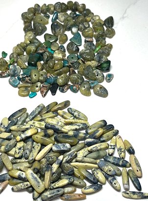 Beads: Semi-precious Gemstone Beads: Mixed Blue/Green Turquoise, Yellow Jade