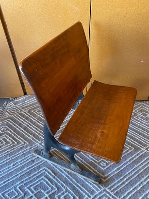 Vintage Flip Up School Bench