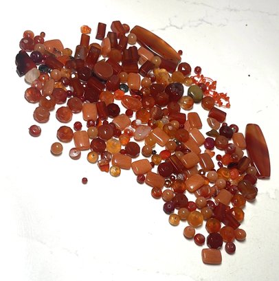 Beads Beads Beads: Semi Precious Gemstones And More:   Carnelian Various Shapes And Sizes