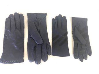 Pair Of Leather Grandoe Gloves And An Isotoner Pair