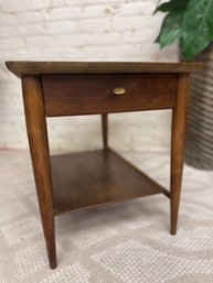 Mid Century Modern MERSMAN Table  1 Drawer, Bottom Shelf