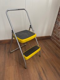 Vintage Industrial COSCO Yellow Folding Step Stool