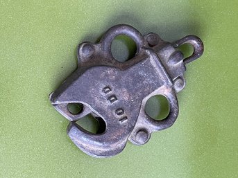 Unusual Cast Iron Padlock     (?Railroad Lock?)