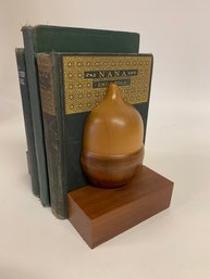 Vintage Wooden Acorn Bookends