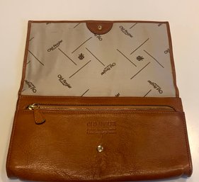 Old Angler Leather Purse /  Clutch / Wallet Made In Italy