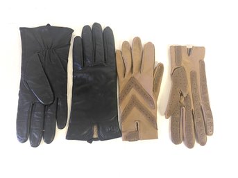 Leather London Fog Gloves M And A Pair Of Isotoner Gloves