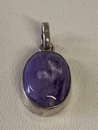 Purple Stone & Silver Pendant