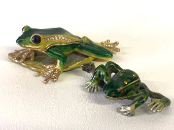 Jeweled Frog Trinket Boxes