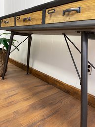 Vintage Industrial Desk, Console Table.  3 Drawers.