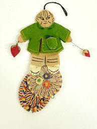 Vintage Folk Art Sewing Pin Cushion Doll