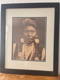 Nicely Matted And Framed Indian Photograph, Sepia Colored, Nice Blk Frame