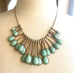 Lovely Gold & Light Blue Necklace