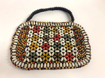 Czechoslovakia Wood Bead Bag/Purse