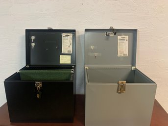 Metal File Boxes With Keys & Lock