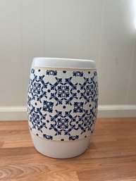 Blue And White Patterned Ceramic Garden Stool #2