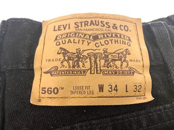 Mens Black Levis Jeans 34x32